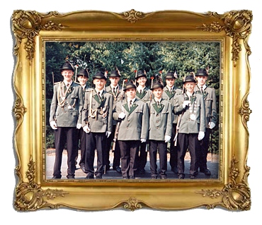 Gründungsfoto des Hubertuszugs Ärm Söck aus dem Jahr 1995